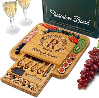 Personalized Charcuterie Board, Wedding Gifts for Couples 2025, Custom Cheese Boards Bridal Shower Gifts, Housewarming Gifts for Christmas, Anniversary, Engagement, New Home, Bride, Parent, Women