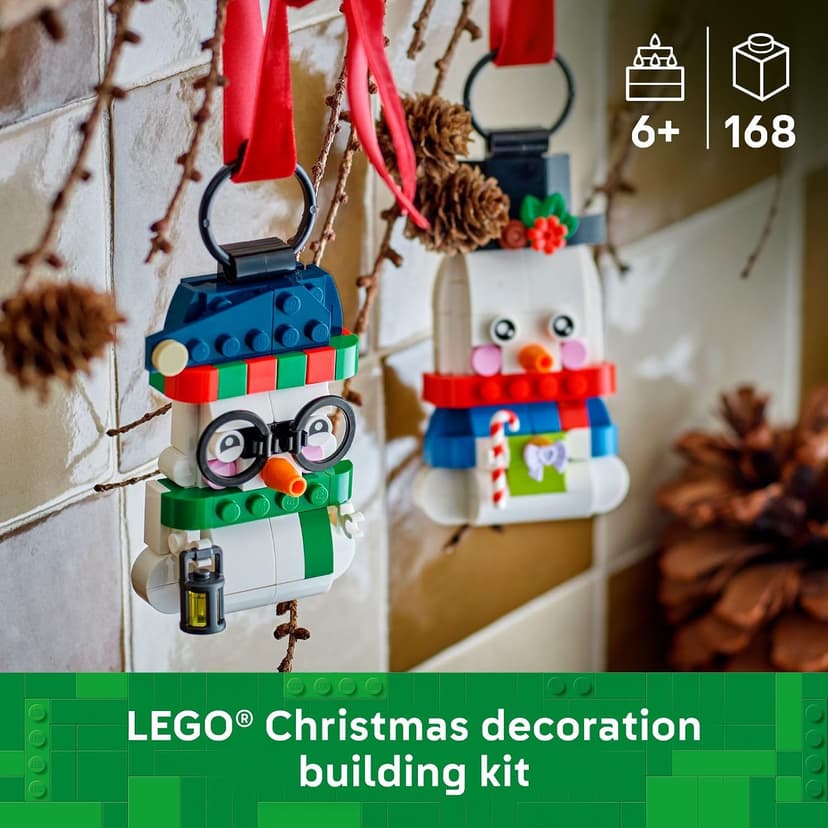 Christmas Craft, Building Toys, Girls & Boys, Ages 6+, Christmas Tree Decoration with Hanging Rings, 168 pieces LEGO Snowman Ornaments 40812 B0G2KJ8V5R