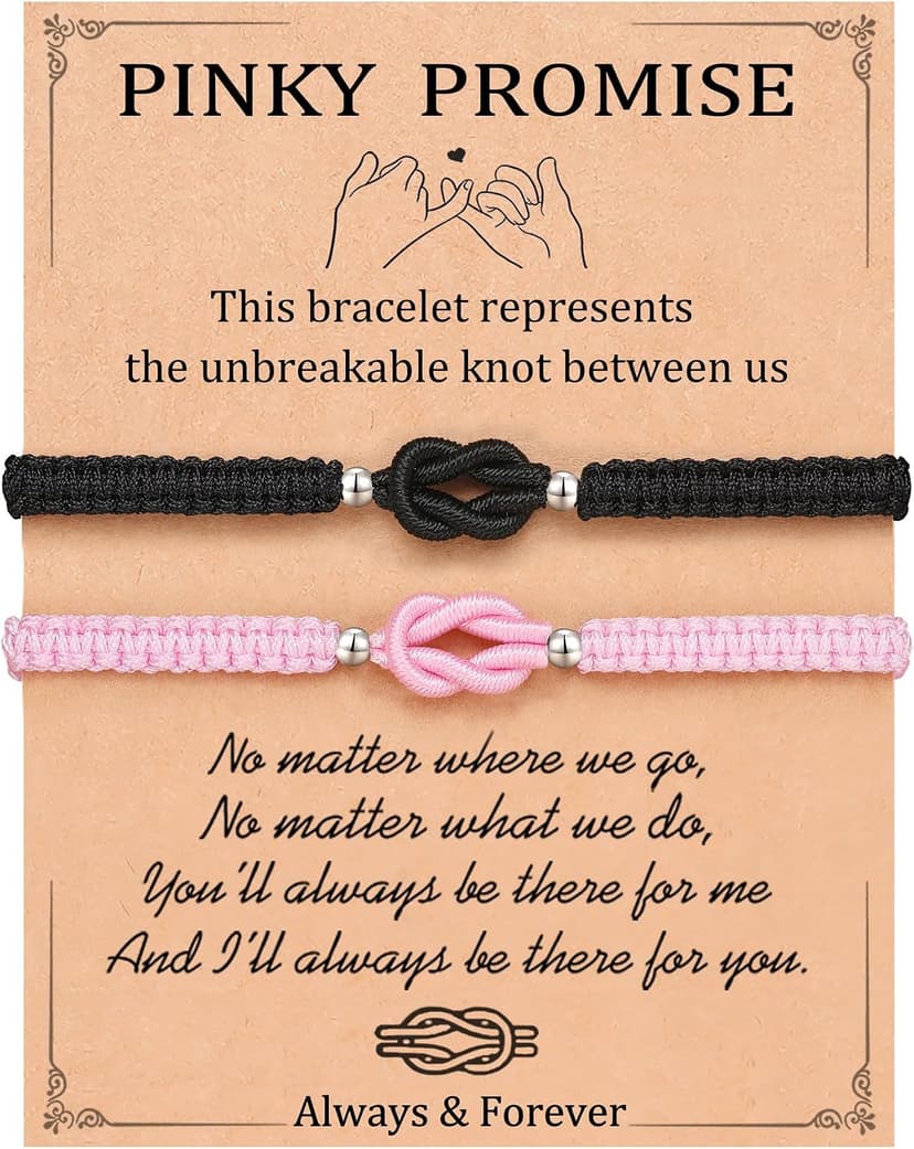 UNGENT THEM Pinky Promise Forever Love Knot Bracelets for Couples–Birthday Anniversary Valentines Christmas Gifts B0FNDC3ZRQ