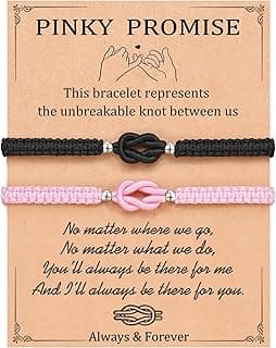 UNGENT THEM Pinky Promise Forever Love Knot Bracelets for Couples–Birthday Anniversary Valentines Christmas Gifts B0FNDC3ZRQ