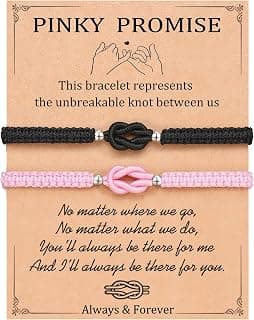 UNGENT THEM Pinky Promise Forever Love Knot Bracelets for Couples–Birthday Anniversary Valentines Christmas Gifts B0FNDC3ZRQ