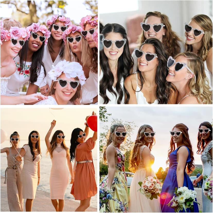 Etercycle Heart Sunglasses, Bride to Be Gifts Bachelorette Party Bride Sunglasses, Cute Glasses for Women Bachelorette Party