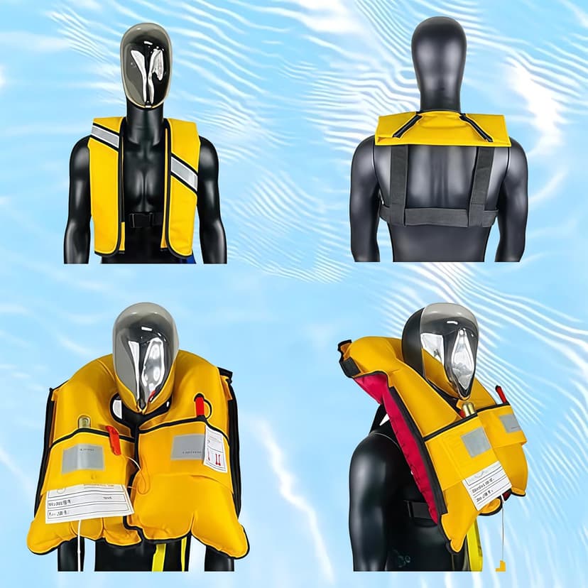 3-Pack Life Jackets for Men Women - 150N Automatic Inflation Swim Vest with Reflective Strips & Safety Buckle ~ Lightweight &Breathable