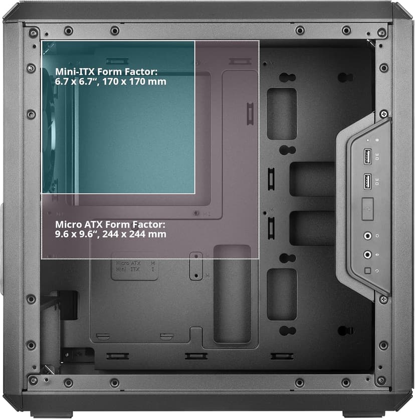 Cooler Master MasterBox Q300L Micro-ATX Tower with Magnetic Design Dust Filter, Transparent Acrylic Side Panel, Adjustable I/O & Fully Ventilated Airflow, Black (MCB-Q300L-KANN-S00)
