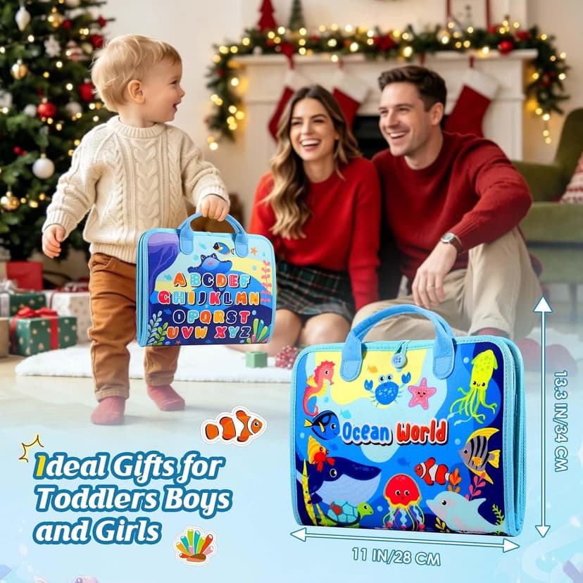 Winblo Toddler Busy Board - Montessori Toys for Toddler Boy Girl Birthday Gift, Educational Learning Sensory Busy Book for Toddlers Boys, Toddlers Activities Travel Toys for Airplane Car B0GYQZCVWG