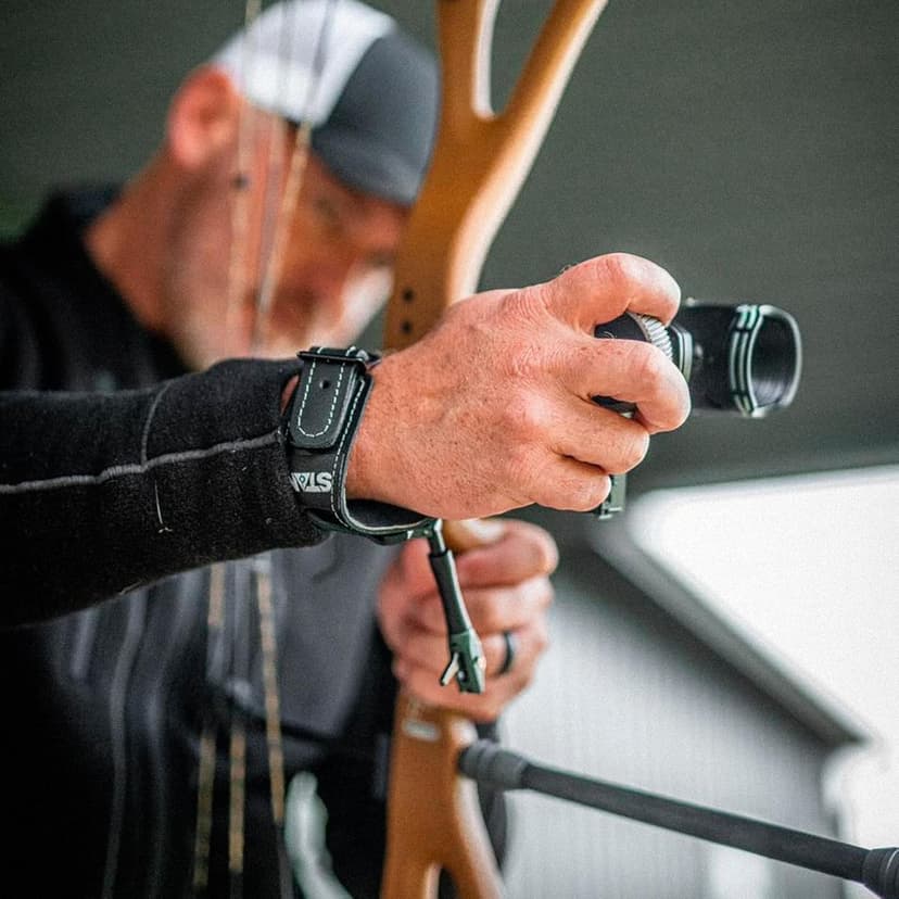 Stan SoleX Index Finger Archery Bowhunting Release - Buckle Wrist Strap Open Hook Trigger Aid with Single-Sear Design, Adjustable Length, Travel & Tension
