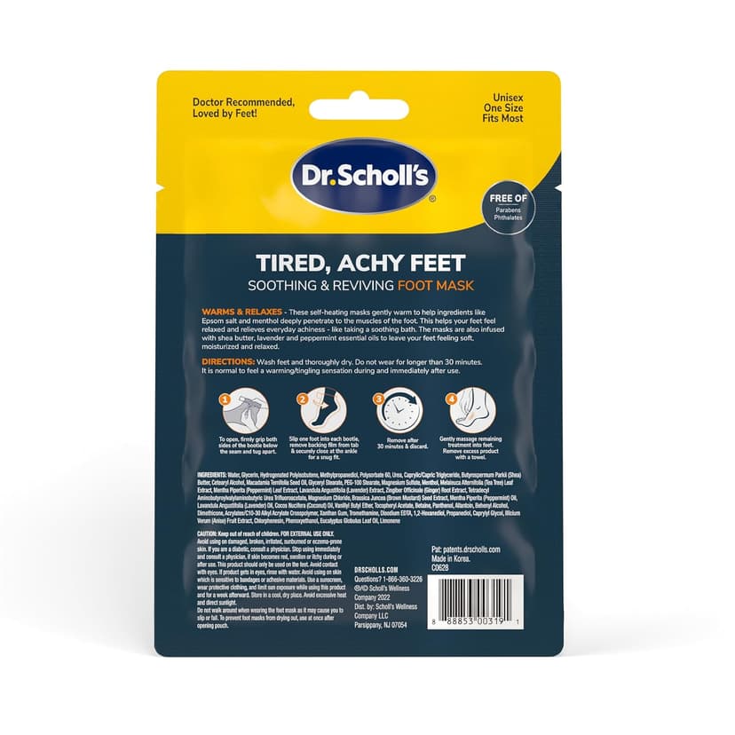 Dr. Scholl's® Tired, Achy Feet Soothing & Reviving Foot Mask, 3 Pair, Warming Booties B0BYBHRZ7T