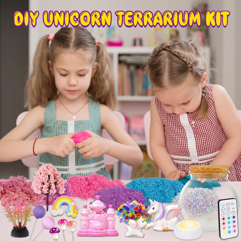 7july Unicorn Terrarium Crafts Kit for Kids-LED Night Light Up & Remote Unicorn Birthday Gifts Toys for Girls Ages5 6 7 8 9 10 Year Old-Christmas Gifts for Girls B0C88YHZMJ