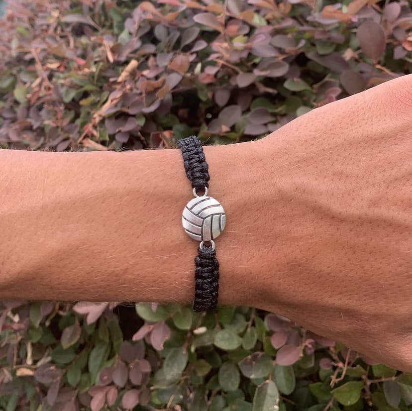 Sportybella Volleyball Charm Bracelet- Adjustable Bracelets with Volleyball Charm. Ideal Volleyball Gifts & Souvenir for Volleyball Players. Unisex Friendship Bracelet