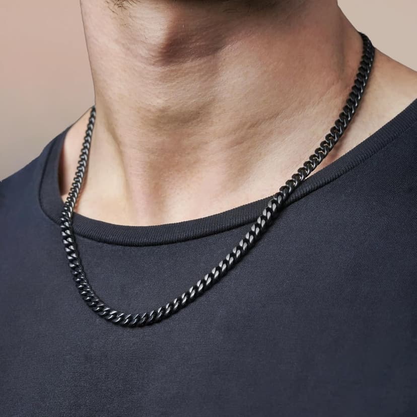 Love You This Much Promise Cuban Chain Necklace for Him, 7mm Thick, Sentimental Gift for Him, BF Gift for Birthday, Gift Ideas for Boyfriend