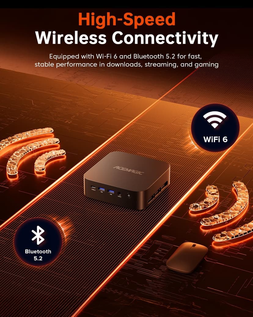 ACEMAGIC Mini PC Gaming AMD Ryzen 7 7730U (Upgraded 7430U/ 5825U) Windows 11 Pro 32GB RAM 1TB SSD Triple 4K@60Hz Display WiFi6 BT5.2 Type-C HDMI DP1.4b Mini Computers Desktop for Light Gaming/Office