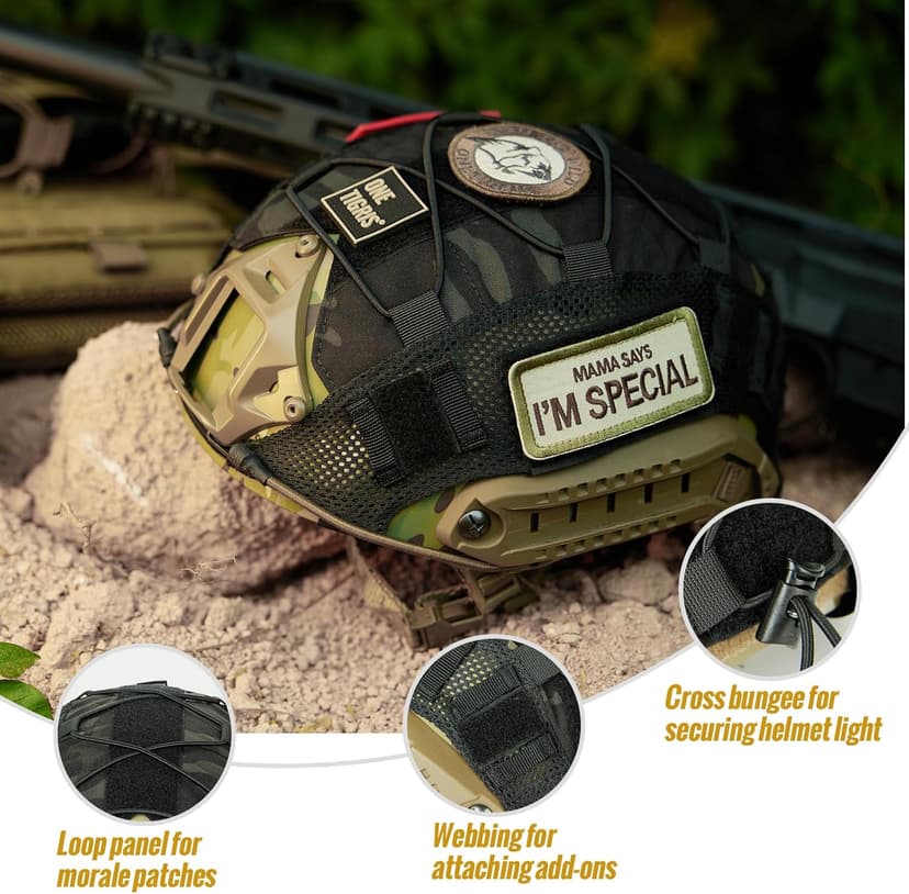 OneTigris Helmet Cover, Tactical Fast Cloth for Ops-Core Fast PJ Helmet in Size M/L, OneTigris PJ Airsoft Cover in Size M/L