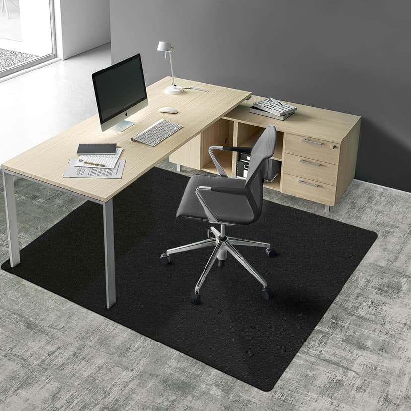Chair Mat for Carpet, QQpony 36" x 48" Office Chair Mat for Carpeted Floors, Heavy Duty Vinyl Floor Mat with Grips, Carpeted Floor Protector Rolling Computer Desk Mat for Home Office (Black)