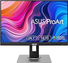 ASUS ProArt 24" Monitor - WUXGA (1920 x 1200), 16:10 Monitor, 100% sRGB/Rec.709 ΔE < 2, IPS, DisplayPort, HDMI, Calman Verified, Anti-Glare, Tilt, Pivot, Swivel, Height Adjustable - PA248QV