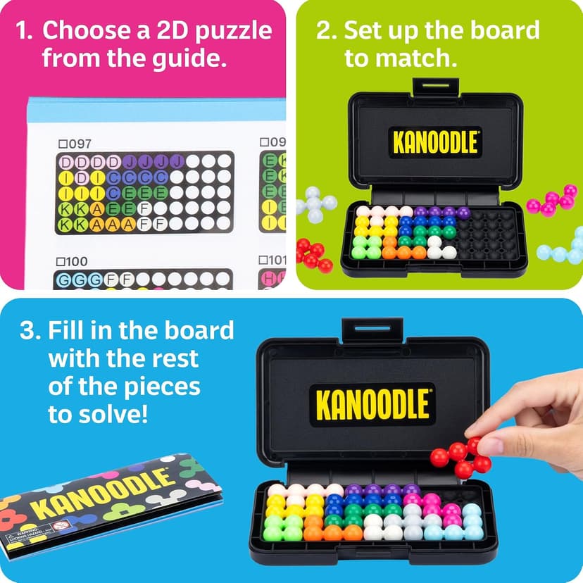Educational Insights Kanoodle - Original 3D Brain Teaser Puzzle, Single Player Mind Challenge Toys, Handheld Travel Games, Challenging Logic Puzzles and Gifts for Kids, Teens & Adults Ages 7+