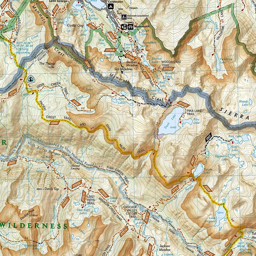 Mammoth Lakes, Mono Divide Map [Inyo and Sierra National Forests] (National Geographic Trails Illustrated Map, 809)