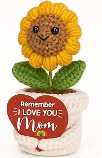 Best Moms Gift from Daughter Son to Mother in Law Mama Grandma Christmas stocking stuffers Remember I Love You Mom Gifts for Birthday Mother’s Day Crochet Sunflower B0GHY7ZSJN