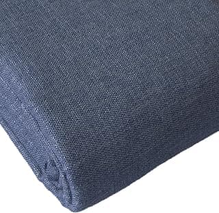 TinaKim Water-Resistant Upholstery Fabric for Sofa, Chair & Car Seat Covers - Heavy-Duty Slub Burlap Linen-Like Cloth, 54" Wide, Stain-Repellent Indoor/Outdoor Use (12 Grey Blue, 1 Yard)