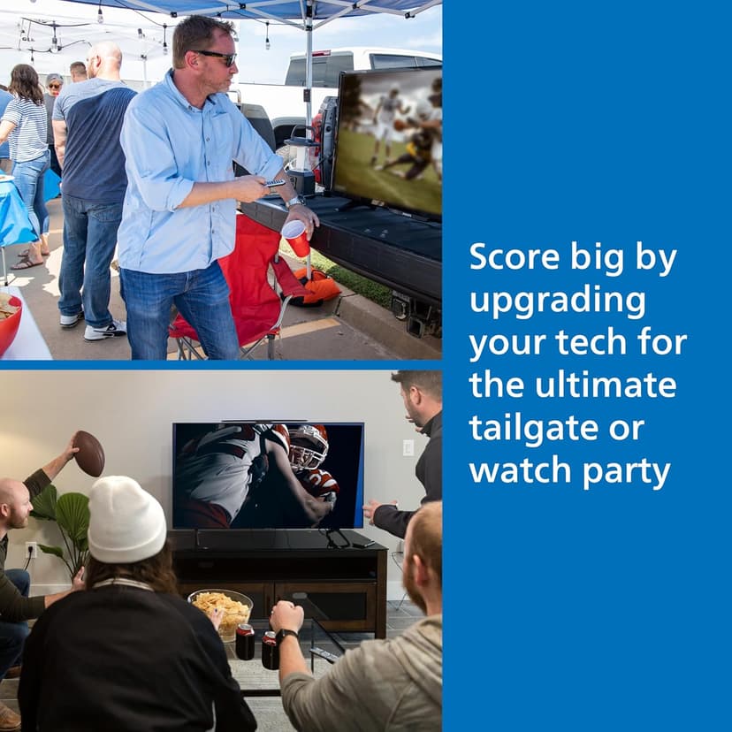 Philips Rabbit Ears Black Indoor TV Antenna, Dipoles and Circular Loop, Tabletop, Digital, Smart TV Compatible, HDTV, 4K 1080P VHF UHF, 5Ft Coaxial Cable, SDV8201B/27