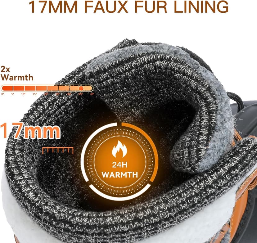 DOBOLIN Womens Winter Snow Boots Duck Waterproof Boots for Women Warm Cozy Mid Calf Booties for Cold Weather