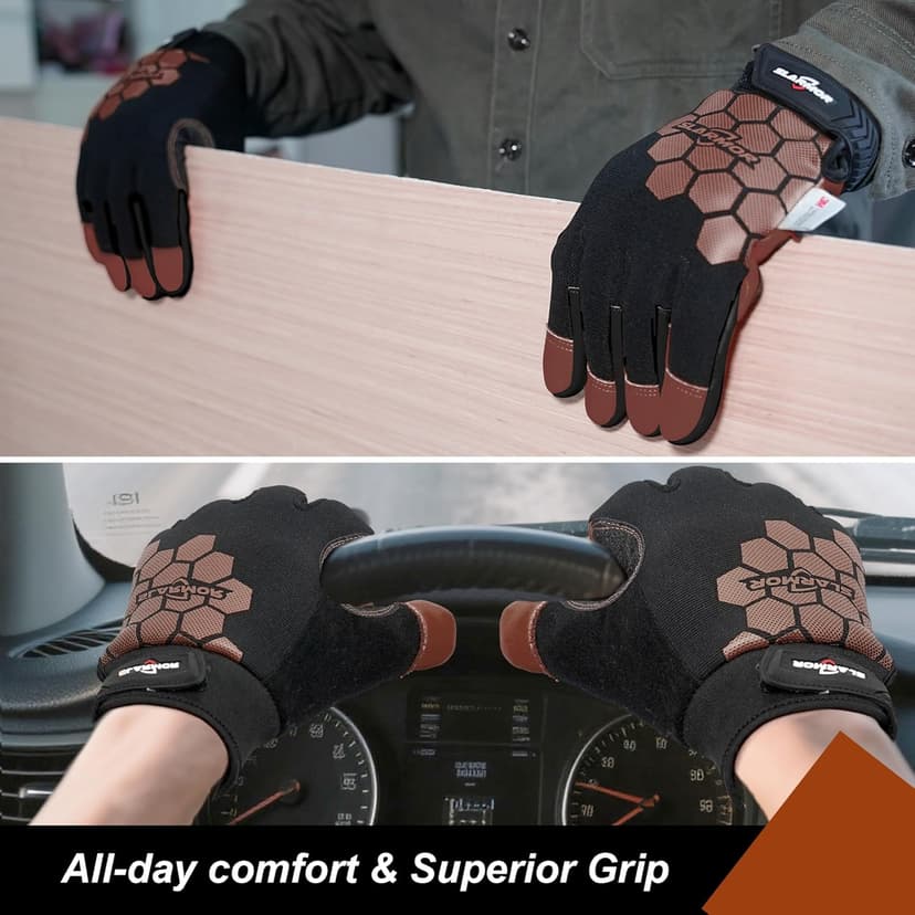 SLARMOR Winter Work Gloves for Men, Insulated, Waterproof, Touch Screen, Warm Thinsulate Lining for Cold Weather