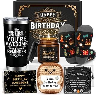 Birthday Gifts for Men Funny Birthday Gift Ideas Unique Presents Baskets for Him Happy Bday Gift Box for Men Who Have Everything Cool Bday Sets for Man Boyfriend Male Friends Bf Brother Adult Husband B0H4KYHPZ4