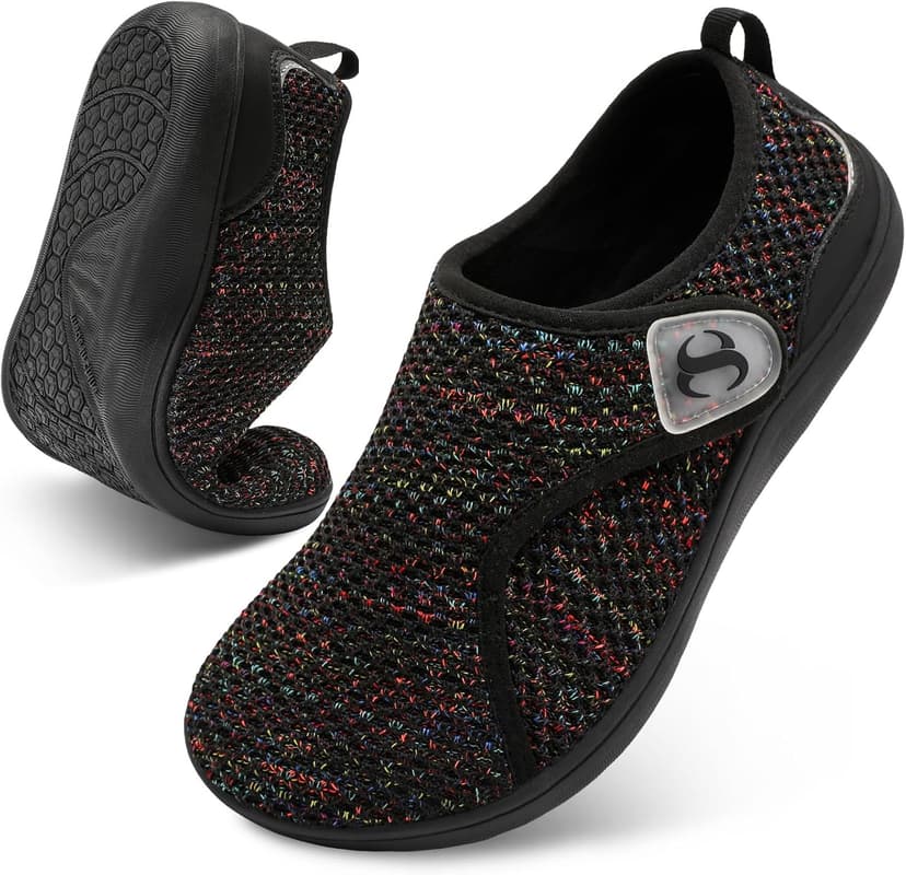 Scurtain Womens Walking Shoes Comfortable Wide Diabetic Shoes Adjustable Zero Drop Edema Shoe Breathable Neuropathy Nursing Shoes Casual Wide Width Sneakers