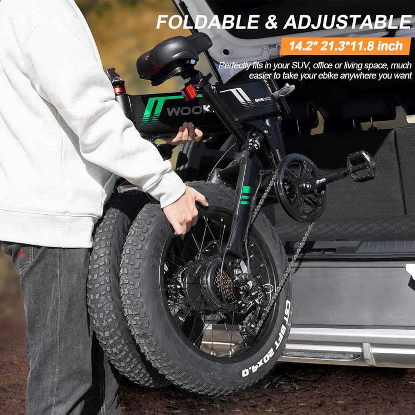 TotGuard Electric Bike,20" Electric Bike for Adults Peak 750W Brushless Motor,20MPH Fat Tire Ebike,Foldable Adult Electric Bicycles with 48V 10Ah Removable Battery,7-Speed,SGS Certified to UL 2849