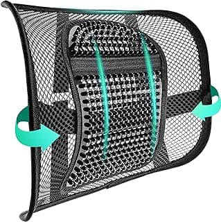 Samyoung Mesh Back Lumbar Support, Back Support Seat Cushion with Breathable Mesh for Office Chairs Car 12” x 16”