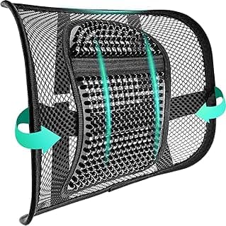 Samyoung Mesh Back Lumbar Support, Back Support Seat Cushion with Breathable Mesh for Office Chairs Car 12” x 16”