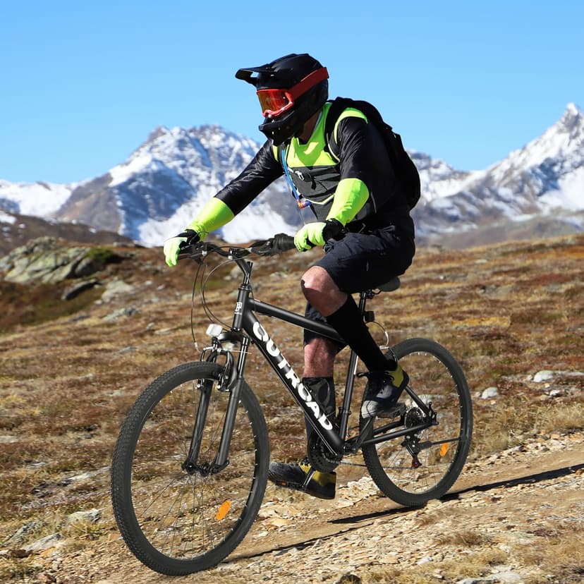 Betterland 26 Inch Mountain Bike, 7-Speed Adult Bike with Dual V Brakes, Outdoor Cycling Bike with High Carbon Steel Frame and Front Suspension, Adjustable Ergonomic Seat for Bicycle