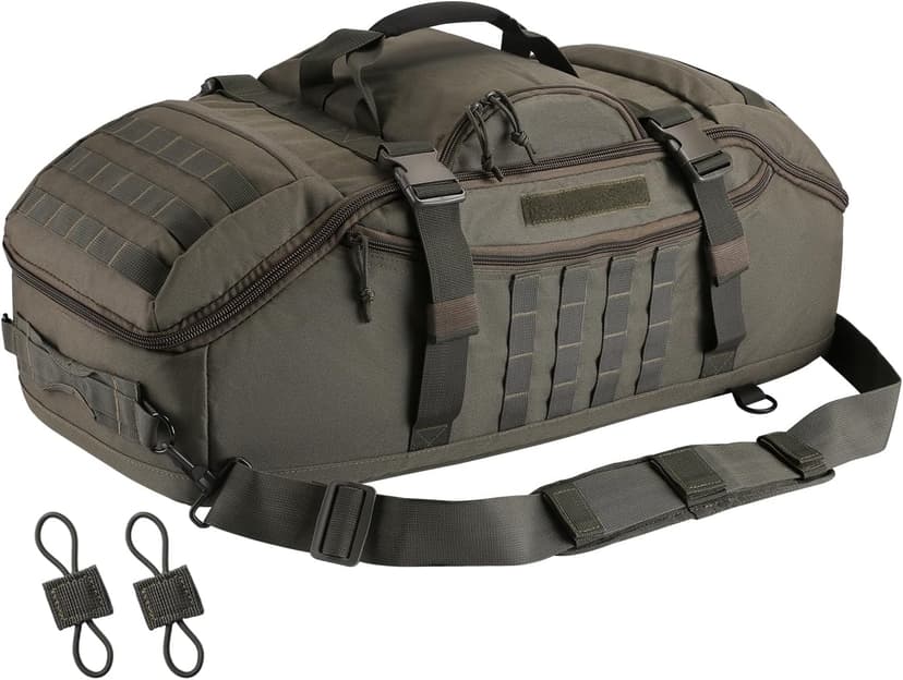 Hannibal Tactical 65L Large Duffle Bag, 3-in-1 Tactical Backpack MOLLE Pack for Sports, Gym, Outdoor, Olive Green