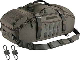 Hannibal Tactical 65L Large Duffle Bag, 3-in-1 Tactical Backpack MOLLE Pack for Sports, Gym, Outdoor, Olive Green