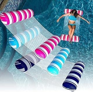 Inflatable Pool Floats Adult Size Water Hammock,Floats for Swimming Pool,4-in-1 Multi-Purpose Pool Floating Toys,Pool Rafts Lounge Chairs Floaties,for Adults Vacation Fun and Rest