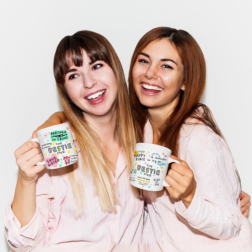 Gossby Bestie Coffee Mug - Best Friend Gift For Women - Friendship Gift for Female Friend - Friendship Gifts For Women Birthday - Gifts For Close Female Friends - 11oz White Ceramic Cup