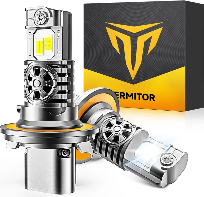 Termitor 2026 Upgraded 100,000LM 9008 H13 Bulbs, 15X Ultra-Bright, 6500K Pure White H13/9008 Light Conversion Kits, Easy Plug-N-Play Installation, IP68 Waterproof, Pack of 2