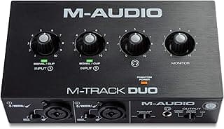 M-AUDIO M-Track Duo USB Audio Interface for Recording, Streaming and Podcasting with Dual XLR, Line and DI Inputs, plus a Software Suite Included