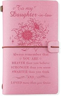 140 Page Refillable Journal Christmas Mothers Day Gifts for Daughter In Law from Mother In Law Daughter In Law Gifts Leather Journal, Daughter In Law Birthday Gifts B0BVVJKNSR