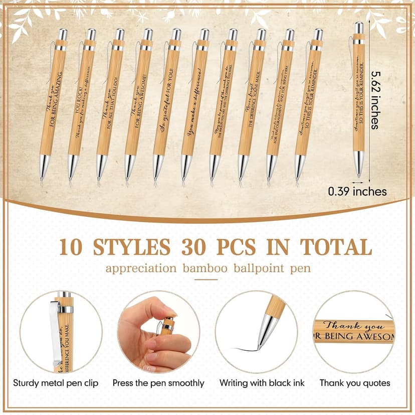 Employee Appreciation Gift, Thank You Ballpoint Pen with Greeting Card for Medical Assistant Vet Tech Week Women Men Team ReliThick 30 Sets Inspirational Pens Bulk Customer Service Week Gifts B0DHFVH6YB