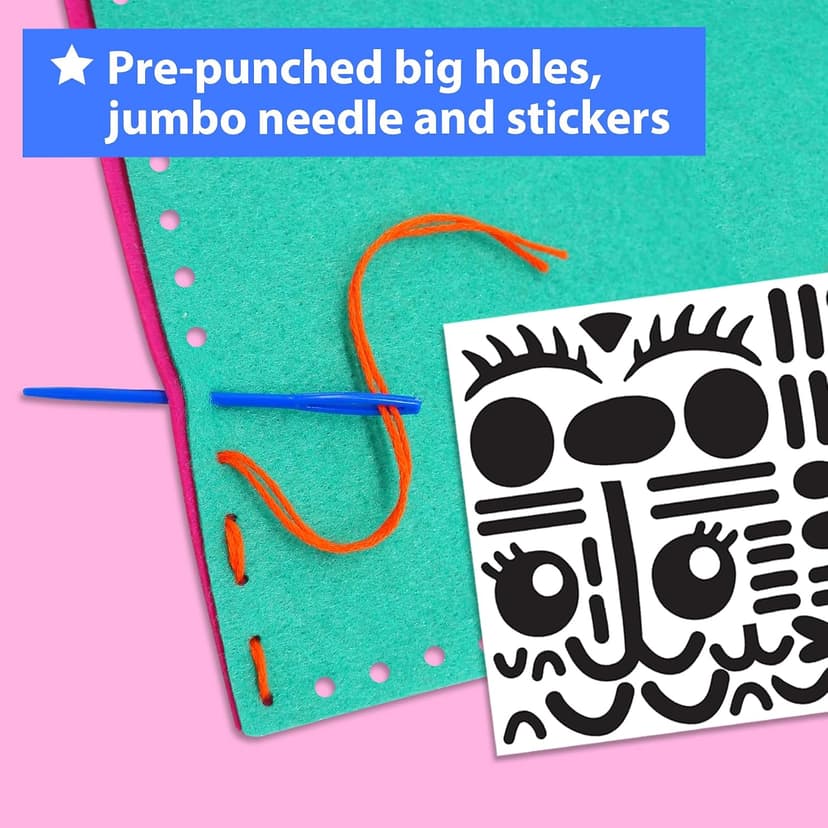 7 stuffed animal & plush pillow projects. Pre-punched felt & instructions included. Gift for girls & boys KRAFUN My First Sewing Kit for Kids Ages 6-12 | 7 Animal Dolls B091GXM2Y6