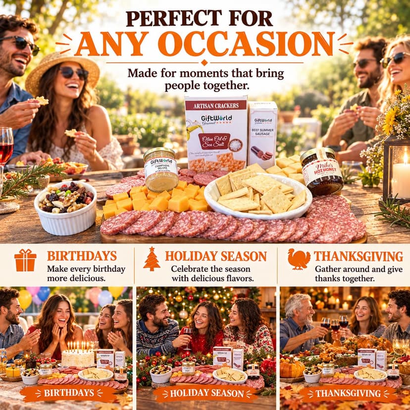Food Gifts for Men, Meat Sampler For Men, Tailgating, Business, Congratulations, Care Packages, Thanksgiving & Holiday Gifts Charcuterie Meat and Cheese Gift Basket, Charcuterie Board Food Items B09TZ6BMRD