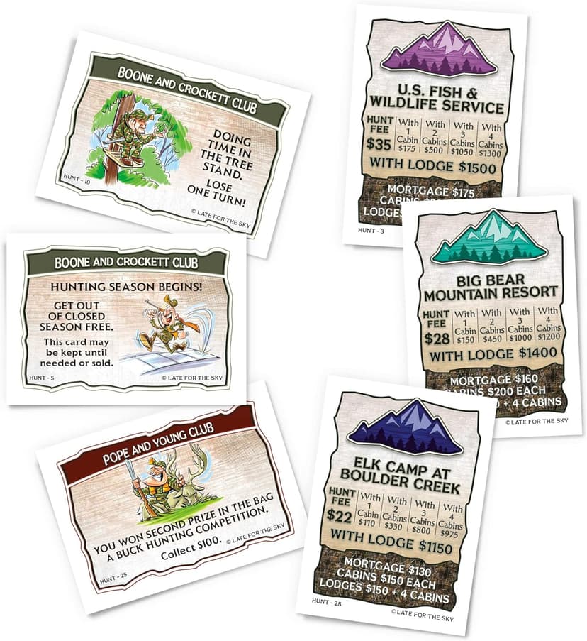 Late for The Sky Hunting-Opoly Board Game – Hunting Strategy Family Property Trading Game for 2–6 Players, Ages 8+, Tokens, Cabins & Lodges