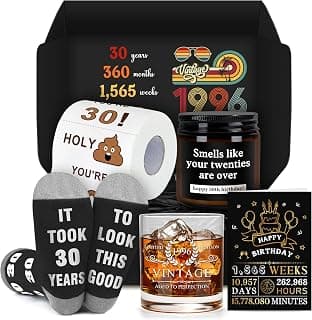 30th Birthday Gifts for Men Funny 30 Year Old Birthday Gifts for Men Cool 1996 Gift for 30 Year Old Man Unique Happy 30th Bday Gift Ideas for Man 30s Dirty Thirty Decorations for Him Turning 30 B0G2PQSTV4