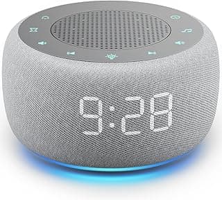 Buffbee Alarm Clock with Sound Machine for Bedrooms – 2-in-1 White Noise Machine for Sleep, Gentle Wake-Up with Soft Alarm Sounds, Ambient Night Light, Plug-in, Sleep Better, Wake Gently