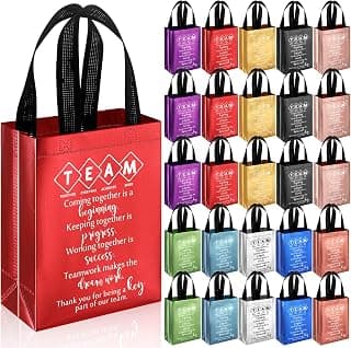 Customer Service Week Employee Appreciation Gifts, Reusable with Handles Gift Bag, Appreciation Gifts Bag For coworker Team Sweetude 25pcs Team Staff Appreciation Thank You Gift Bag Bulk, 10 Colors B0DJVXY2HC