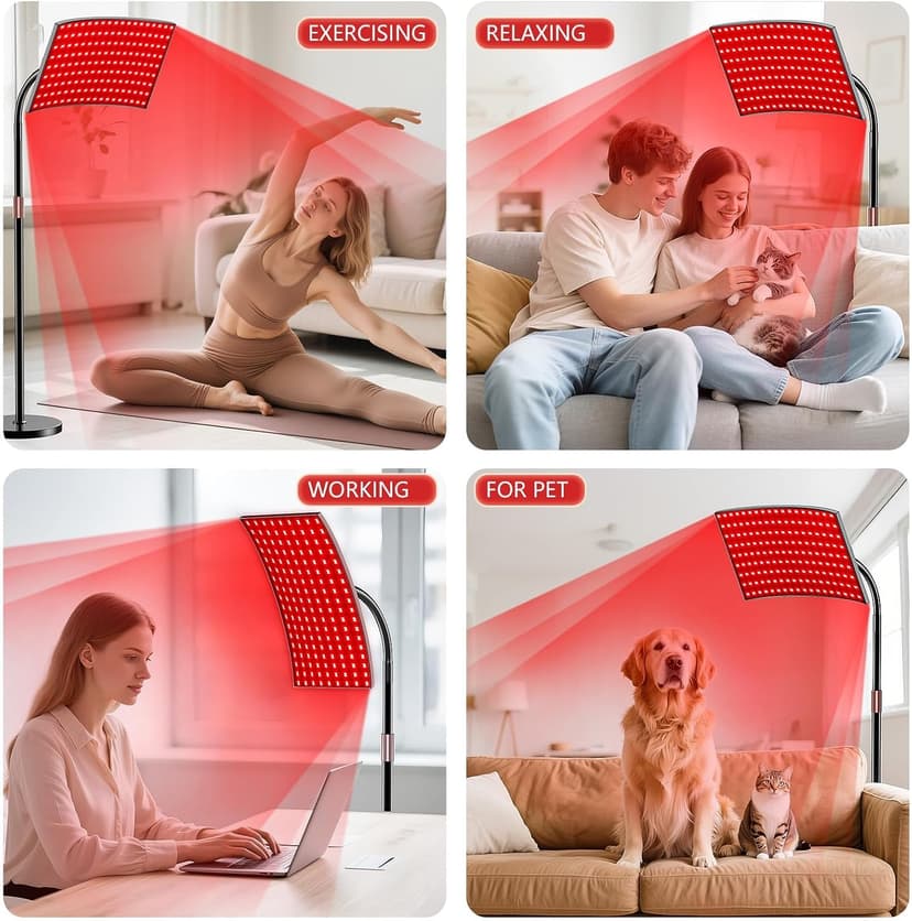 Red Light Therapy for Body Face Infrared Light Therapy for Body with 660nm & 850nm Near Infrared LED Red Light Therapy Panel at Home Protective Glasses for Home Use, Gift for Women Girl B0FH6FN9ZL