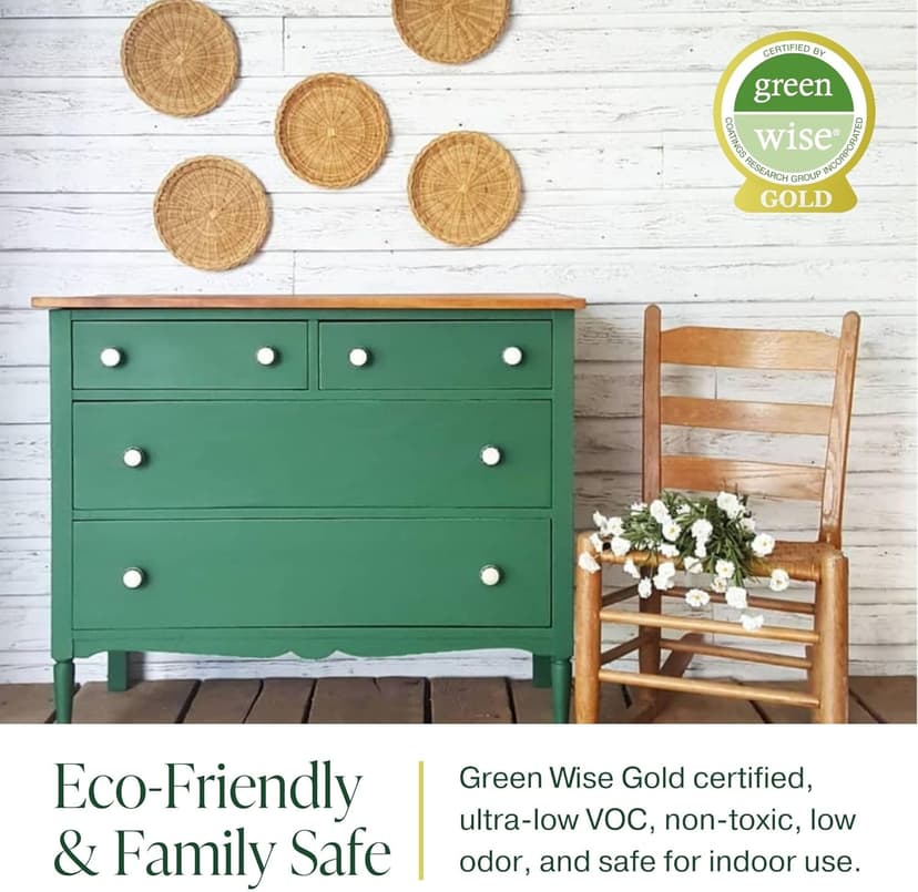 Country Chic All-in-One Chalk Paint for Furniture, Cabinets, Home Decor, Eco-Friendly, Matte Finish, Built-In Primer & Top Coat for Wood, Metal - Jitterbug (Dark Teal) - Quart 32 oz (950 ml)