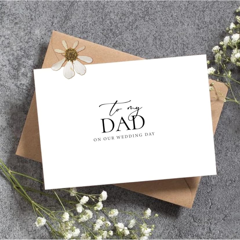 Set of 2 Wedding Day Card for Parents, To My Dad and Mom On Our Wedding Day, Parents Of The Bride/Groom Gifts. （Dad/Mom A）
