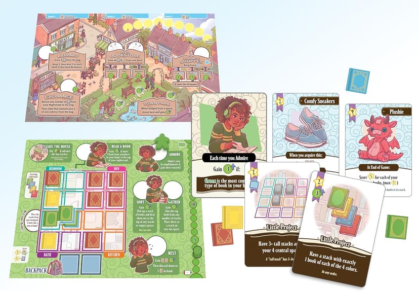 A Place for All My Books Board Game by Smirk & Dagger | Cozy Strategy Game of Book Collecting & Tile Placement | 1–4 Players | Ages 10+ | 2026 Origins Award Nominee