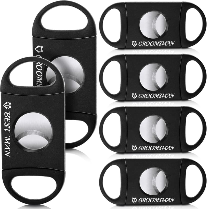 Lasnten 6 Pcs Groomsmen Wedding Gift for Best Man Groomsman, Stainless Steel Cutter for Best Groomsmen Gift Wedding Favors(5 Groomsman and 1 Best Man) B0DP7DBHLW